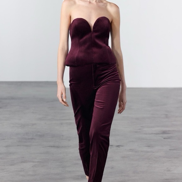 ZARA ZW COLLECTION VELVET CORSET - Picture 2 of 12